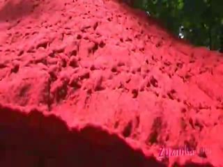 Une rouge habillé nymphe à la parc action 3